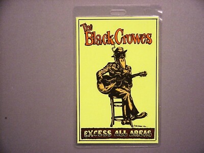 Black Crowes backstage pass Laminated Excess All Areas YELLOW