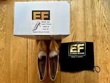 EF Dance Shoes Model 104, 2  Flared Heel, M, Size 42, Bronze Tan Satin, New
