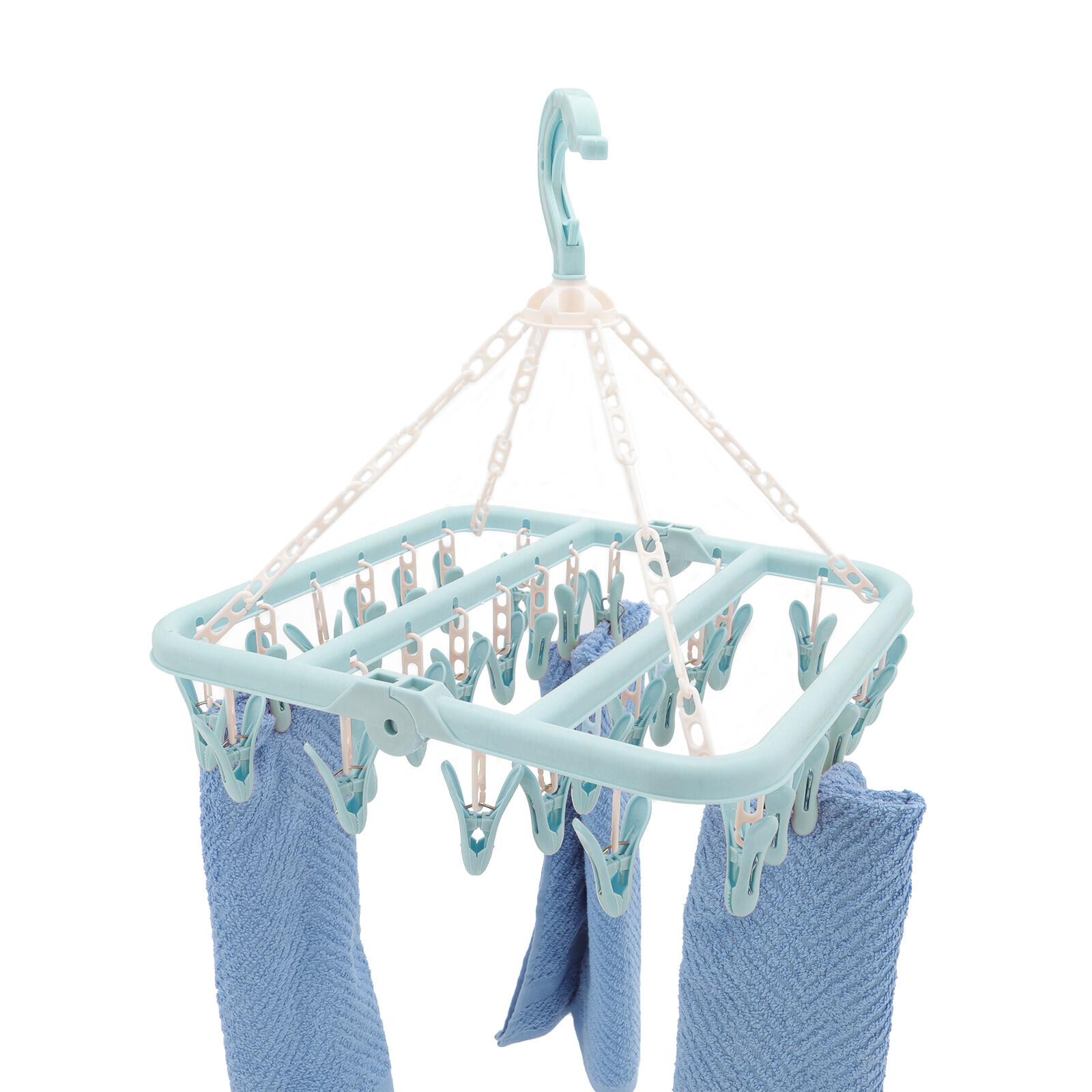 32 Peg Dryer Washing Line Airer Clothes Horse Underwear Socks Pants