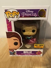 FUNKO Pop Vinyl Disney BELLE Reading DIAMOND COLLECTION HOT TOPIC Exclusive C9+