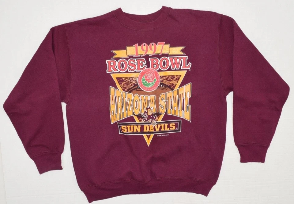 ASU толстовка винтажный Savvy штата Аризона размер M 80-х ' 97 Роза чаша графический Burgandy - Изображение 2 из 4