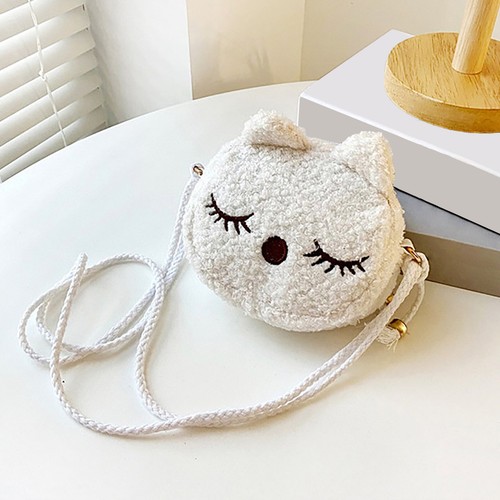 New Plush Children's Bag Mini Cute Cat Little Purse Shoulder Bag - Picture 10 of 37