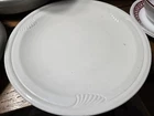 Vintage Pyrex Corelle Pyroceram White Swirl 9" Luncheon Salad Lunch Plate