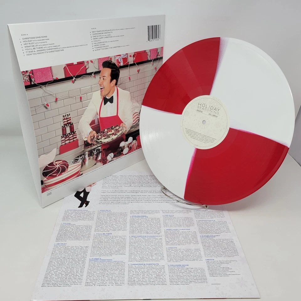 Jimmy Fallon Holiday Seasoning SIGNED Vinyl LP Record Autographed Swirl New - Image 2 of 4