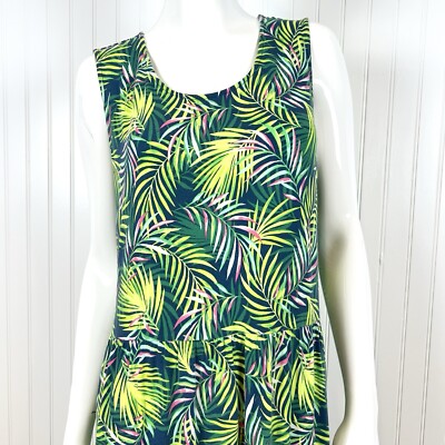 Lands' End Women's Tropical Sleeveless Tiered Knit Maxi Dress Sz Large Green | eBay Lands' End Women's Tropical Sleeveless Tiered Knit Maxi Dress Sz Large Green | eBay