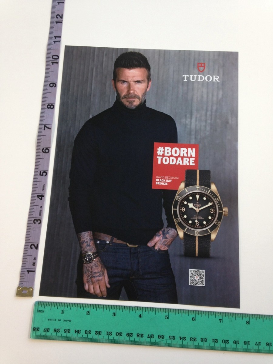 Print Ad Tudor Black Bay Bronze watch born to dare David Beckham