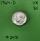 1964 D Roosevelt Dime 10c BU Uncirculated Mint State 90% Silver