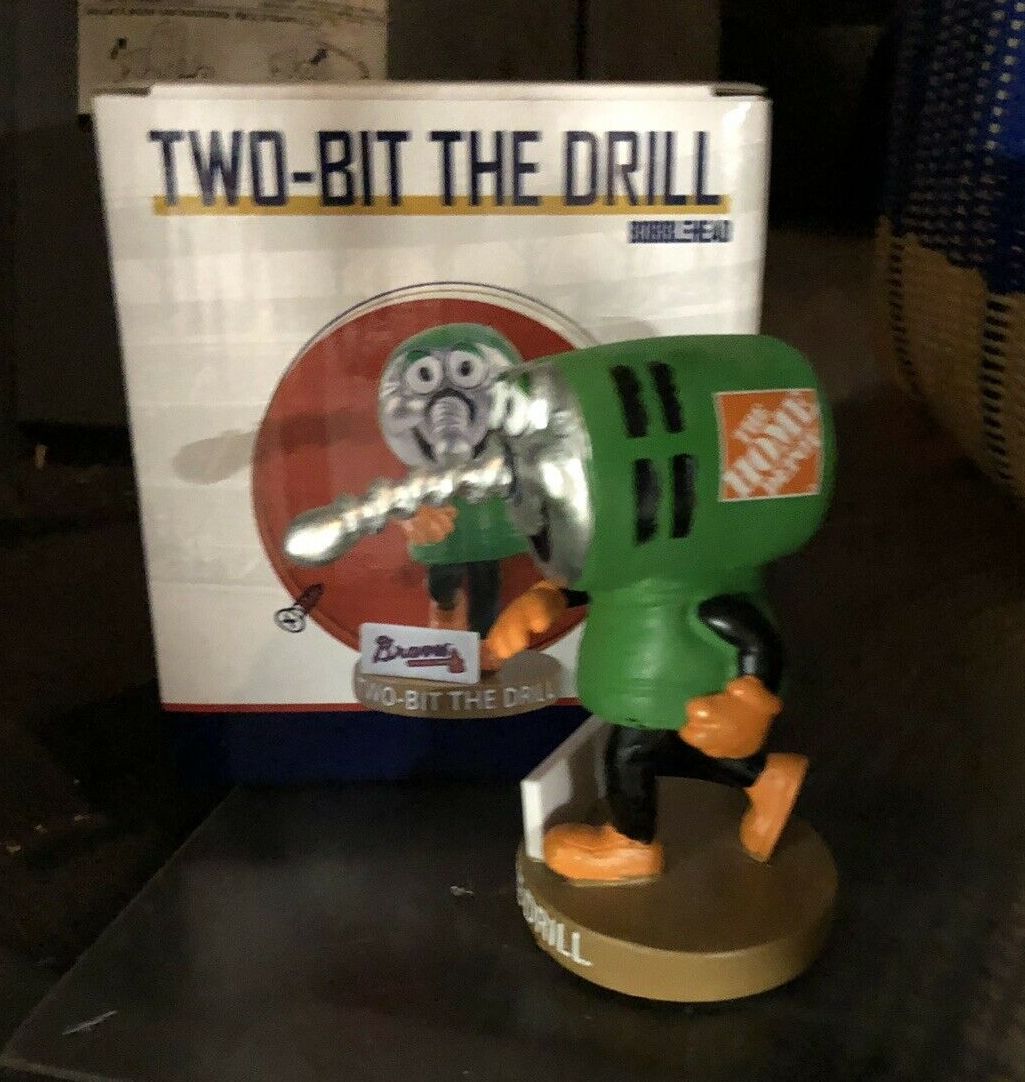 TwoBit The Drill 2019 Atlanta Braves Home Depot Mascot Bobblehead SGA
