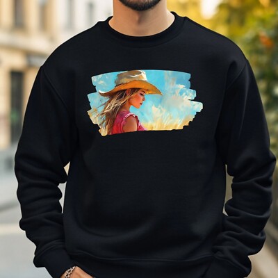 Cowgirl Portrait Sweatshirt Cosy and Perfect for Any Occasion S to 4XL