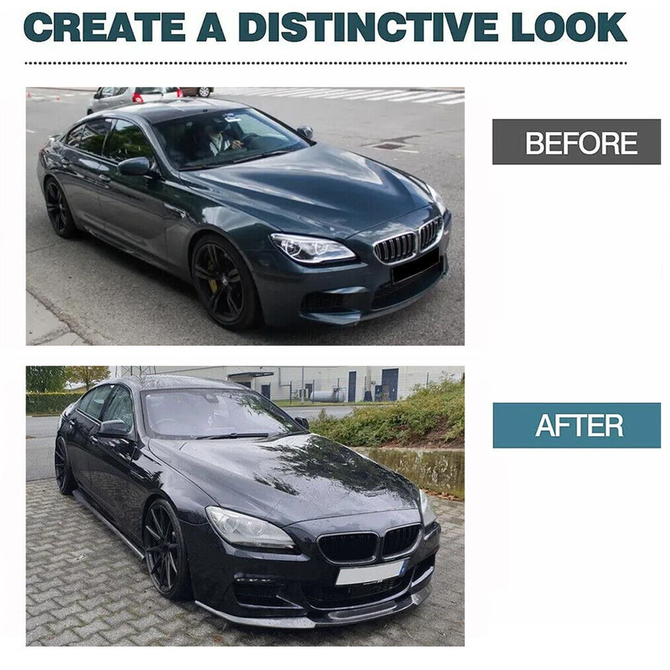 For 2012-18 For BMW F06 F12 F13 640i 650i Carbon Look Front Bumper Lip Splitters Foto 4 de 4