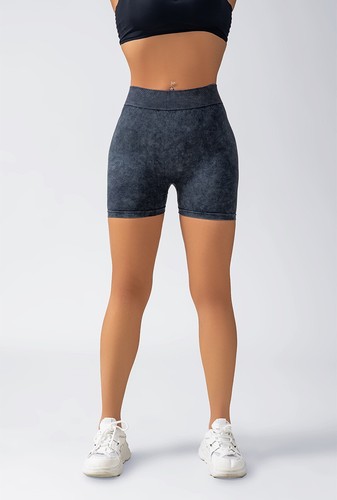 Damen-Trainingsshorts V-Rücken 3,6" Scrunch Po Lifting nahtlos Yoga Biker-Shorts - Bild 41 von 52