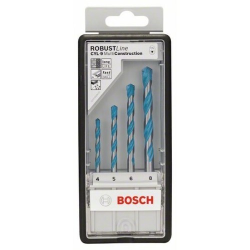 Bosch Juego Brocas Línea Robusta CYL-9 Multiconstrucción ф4,5,6,8; 2607010521, - Imagen 9 de 12