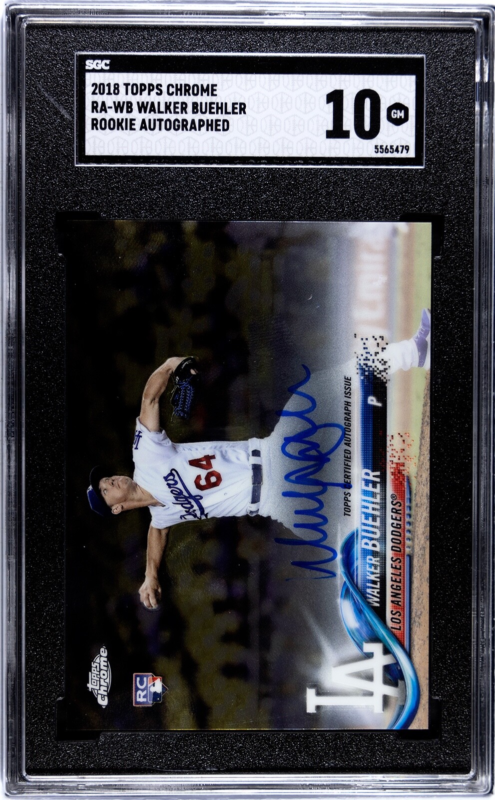 2018 Topps #RA-WB Chrome Walker Buehler RC Rookie Auto  SGC 10 GEM MINT