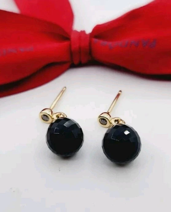 PANDORA - Pendientes oro 14k con gotas cristal negro G585 - 250324NCK Foto 3 de 4