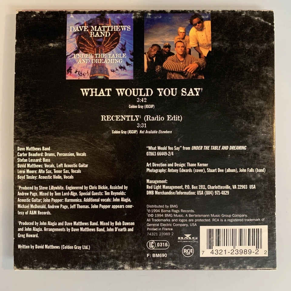 Dave Matthews Band What Would You Say CD сингл - Изображение 2 из 2