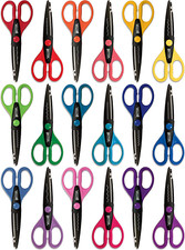 18 Piece Decorative Edge Craft Scissors, 18 Colors and Edge Designs, 6 Inch Leng