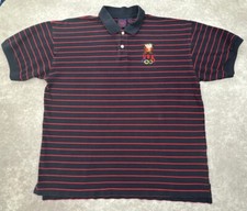 Taz Looney Tunes USA Short Sleeve Polo Striped Shirt Men  s Size XL VTG 1996
