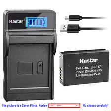 Kastar Battery LCD USB Charger for Canon LP-E17 LC-E17  Canon Rebel T6i Camera