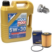 MotoröL Set 5W-30 5 Liter + ÖLfilter SH 427 P + Schraube FüR Audi A4 VW Touareg