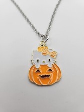 Sanrio Hello Kitty Charm Necklace- Halloween Pumpkin Theme-Hello Kitty Halloween