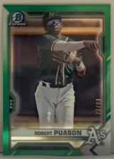 2021 Bowman Chrome Prospect GREEN REFRACTOR #BCP218 Robert Puason /99  M19