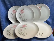 MCM Stetson Melmac Dinnerware 7" Plates with Rose Pattern Set of 7