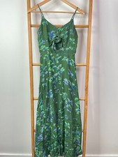 Plenty by Tracy Reese Maxi Dress Womens Extra Small Green Floral Print Boho