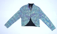 Kancy Kole Sequin Pink Purple Shrug Bolero Open Front Cardigan Top Womens L