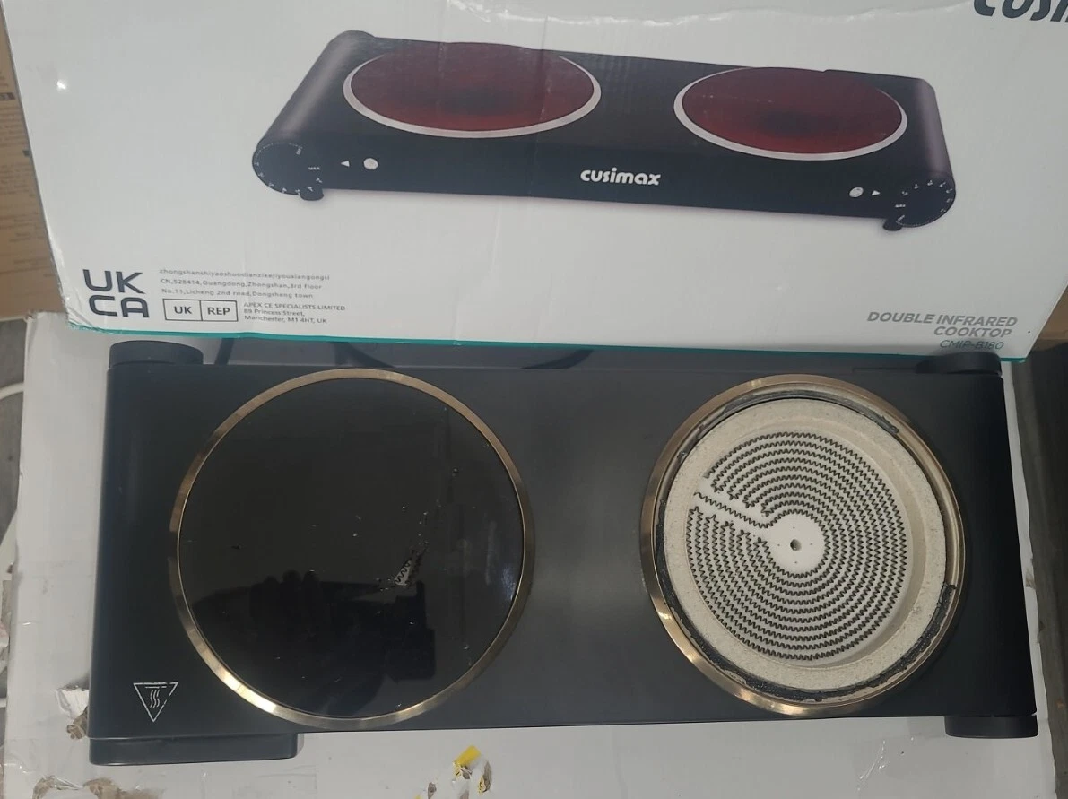 Double Hot Plate, CUSIMAX 2400W Electric Hob Ceramic Hot Plate, Portable  Double | eBay