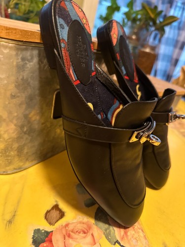 HERMES OZ MULE KELLY BUCKLE BLACK LEATHER SIZE sz 36 PREOWNED AUTHENTIC - Picture 5 of 7