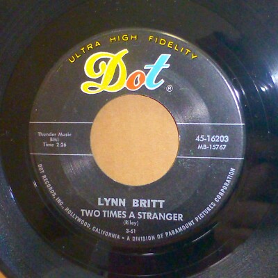 Lynn Britt TEEN doo-wop 45 TWO TIMES A STRANGER Too Long MINT MINUS Dot  JR 2295