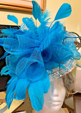 Kentucky Derby Party Church Fascinator Headband for Women - Light Blue