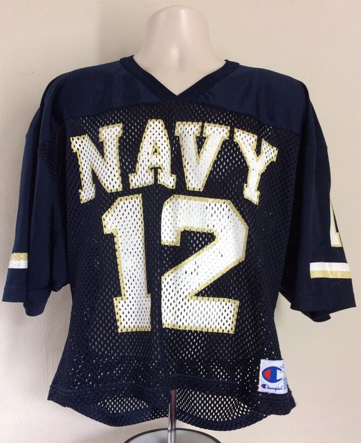 Vtg 80s Champion Roger Staubach Navy Jersey Blue L Colts Midshipmen
