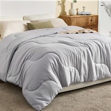 Size Comforters Duvet Insert,Soft Down Alternative with Corner Queen Grey
