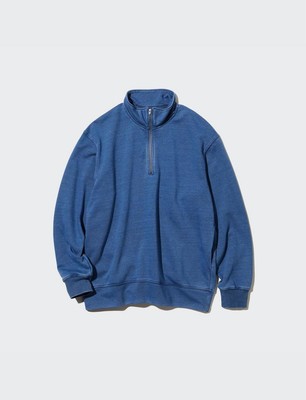 Uniqlo Indigo Sweat Half Zip Pullover Unisex