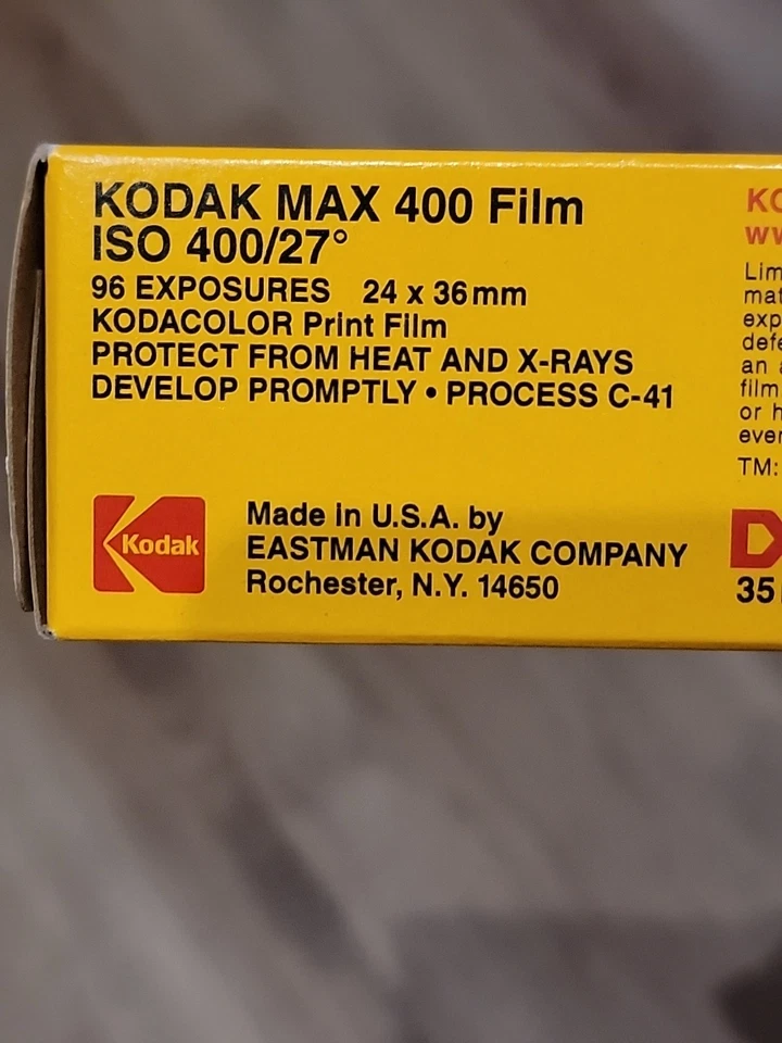 Kodak 4pk 35mm 400 ISO MAX Versatility 4 Rolls FILM Expired - Image 3 of 4