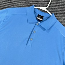 Nike Golf Polo Shirt Mens Large Blue Solid Short Sleeve Dri Fit Performance
