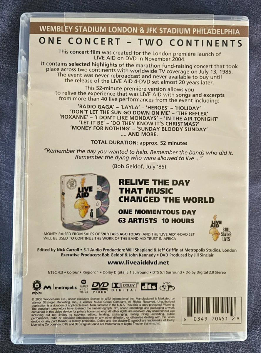 Live Aid - 20 Years Ago Today - The Story of Live Aid (DVD, 2005