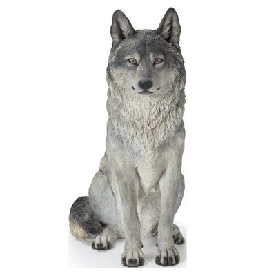 Gift Ltd. Sitting Grey Wolf Statue