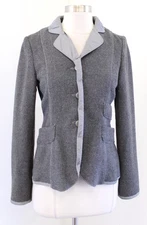 Schumacher Womens Charcoal Gray Wool Blend Knit Blazer Jacket Size M