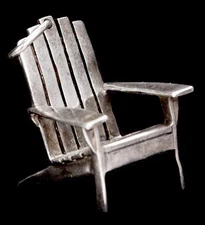 Vintage 925 Sterling Silver Brown County Adirondak Chair Pendant Charm