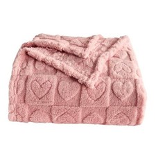 Heart Checkered Throw Blankets, for Love Mother Friends Throw 50"x60" Pink