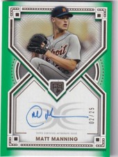 Matt Manning 2022 Topps Definitive Rookie Autograph Green /25