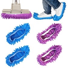 2 Pairs 4 Pieces Mop Slippers, Multi-Function Reusable Microfiber Dust Mops...