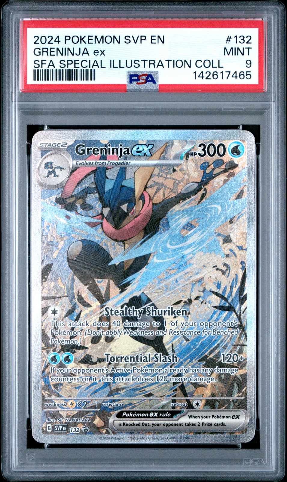 2024 POKEMON SVP EN-SV BLACK STAR PROMO #132 GRENINJA EX PSA 9