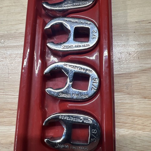 Snap-on Tools 7pc Crowfoot Flare Nut Wrench Set SAE 3/8” Drive Set FRH 6pt USA - Picture 7 of 8