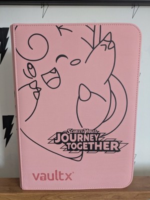 Vault X - 9 Pocket Zip Binder Folder - Pink Pokemon Journey Together Clefairy