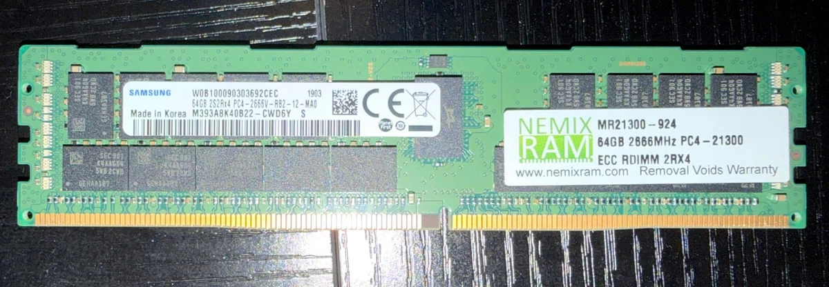 Samsung DDR4 SDRAM 64 GB Total Capacity Memory (RAM) for sale | eBay
