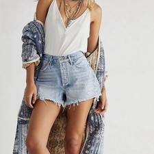 AGOLDE Jaden Hi Rise Denim Cut Off Short size 25 in Light Wash