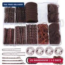 570PCS Brown Bobby Pins for Women, Hair Pins Kit with Hair Nets for Buns, 2  2.